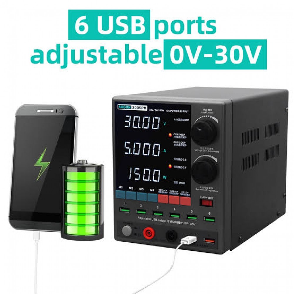 Sugon 3005PM 30V 5A 6Li USBLi Full Donanımlı Power suppley Güç Kaynağı 