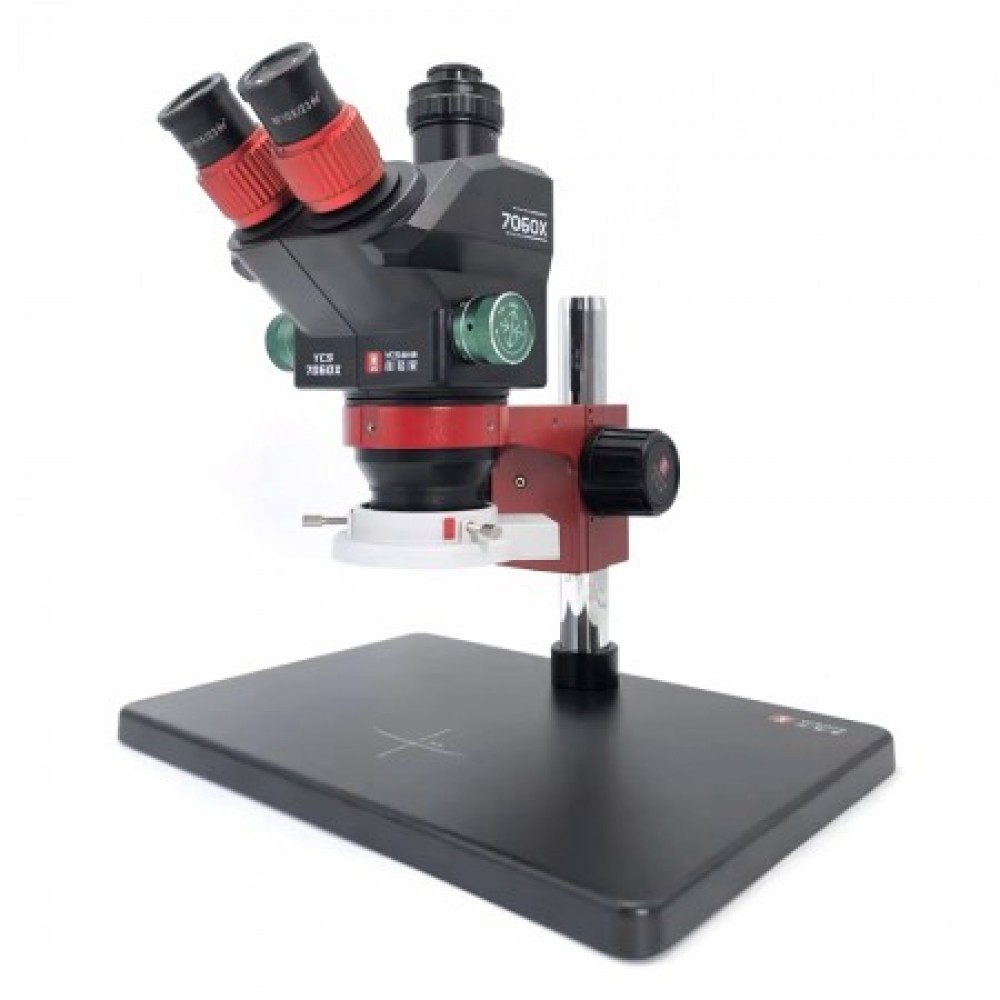 YCS 7060X -0.7X-6.0X HD Trinocular Microscope  