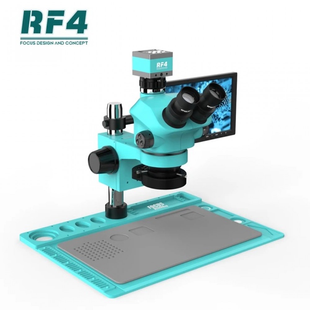 RF4 RF-7050P Pro Seri 6558x Zom 2K Trinoküler Mikroskop Kamera ve Yandan  Ekranlı Tv Aktarımlı