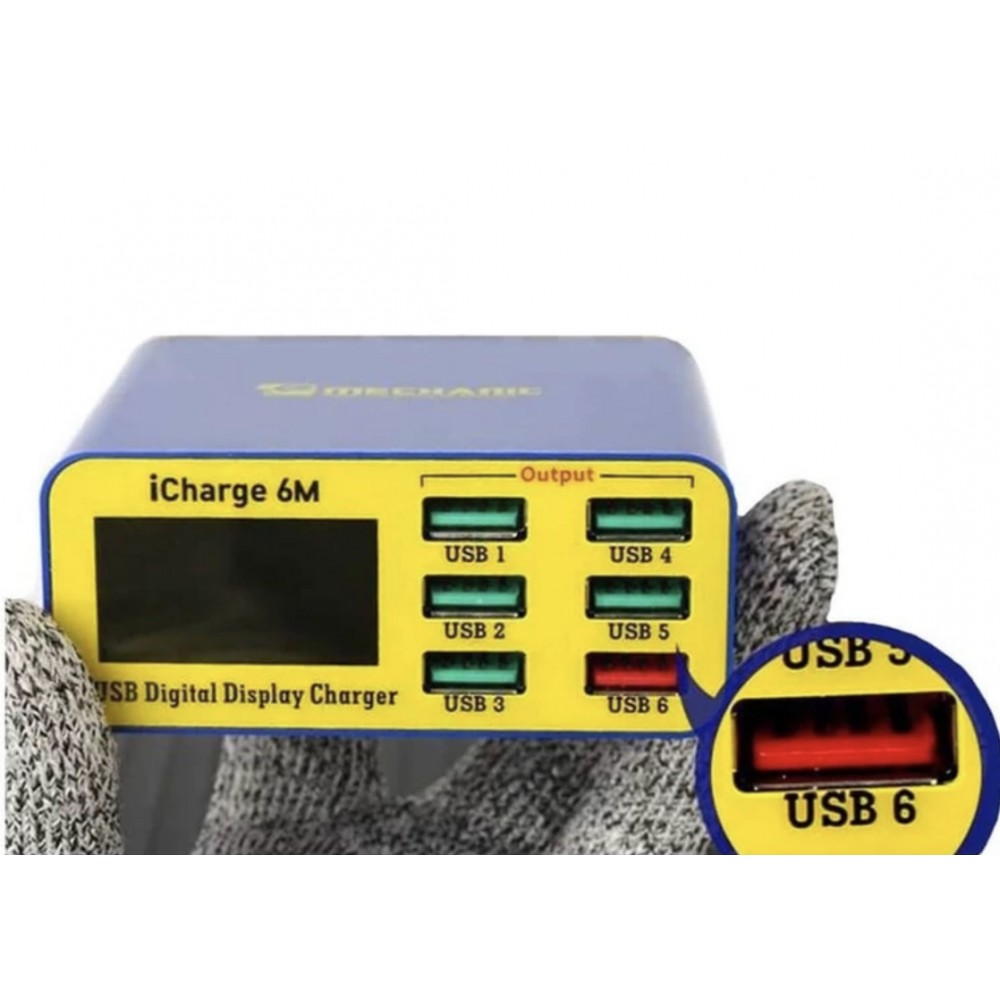 Mechanic Icharge 6m Dijital Ekran 6 USB Girişi Hızlı Şarj Cihazı